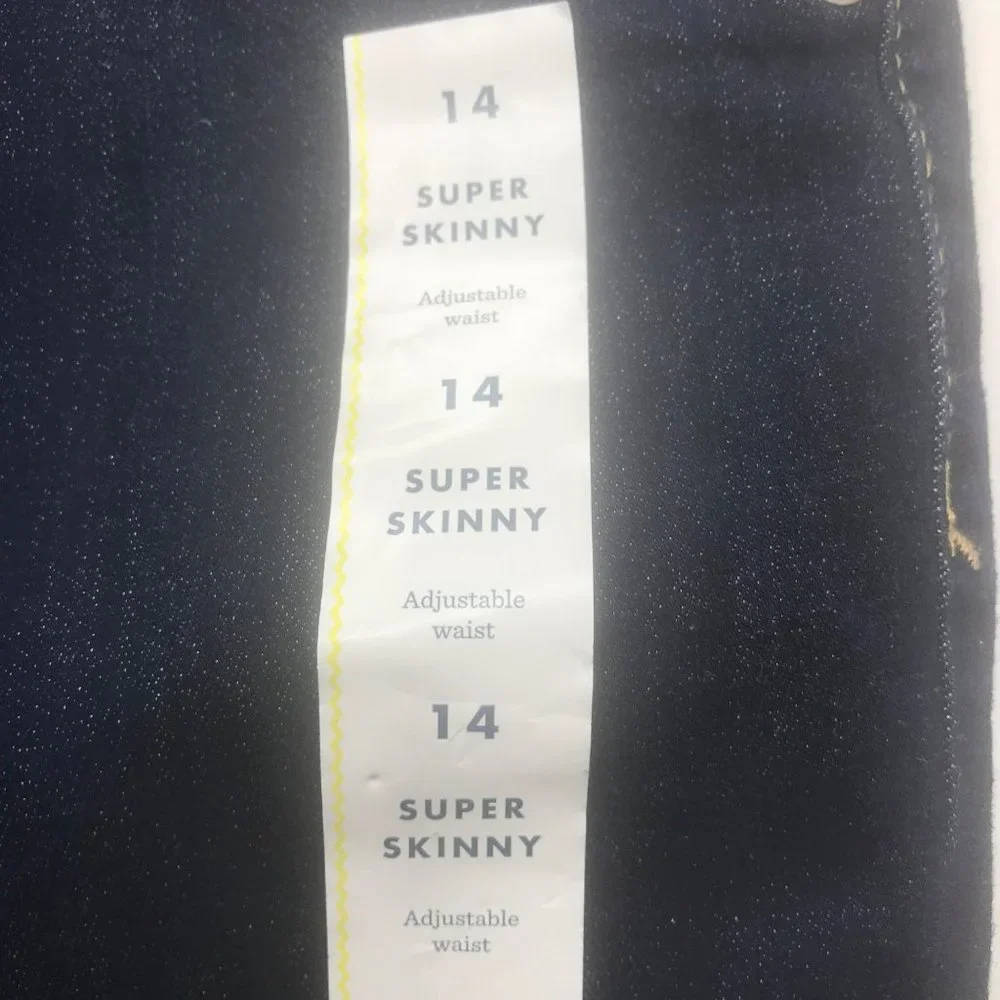 Cat & Jack Girl's Size 14 Adjustable Waist Super Skinny Jean Blue Denim New